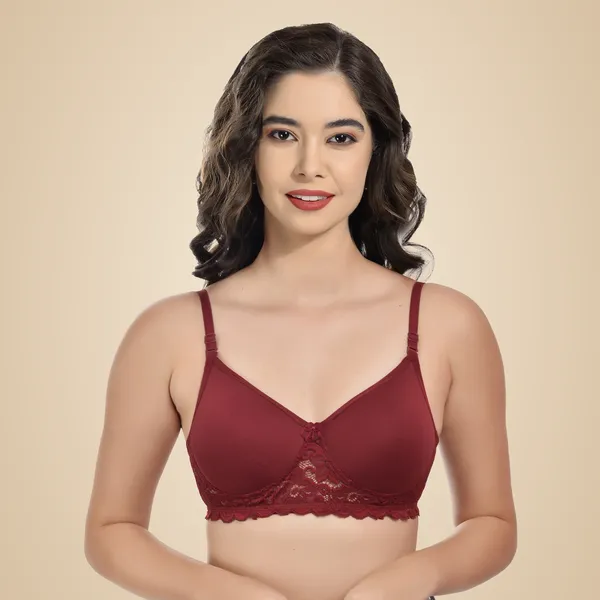 Maroon_Cotton_Blend_Padded_Bra_For_Women
