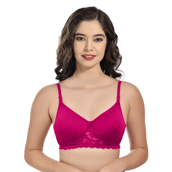 Hot_Pink_Cotton_Blend_Padded_Bra_For_Women