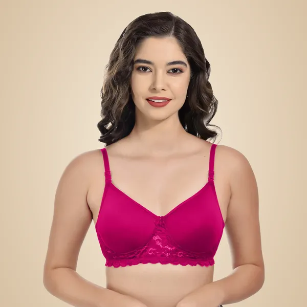 Hot_Pink_Cotton_Blend_Padded_Bra_For_Women