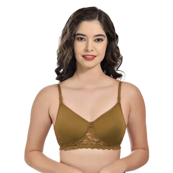 Chocolate_Brown_Cotton_Blend_Padded_Bra_For_Women