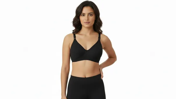 Black_Cotton_Blend_Non_Padded_Bra_For_Women