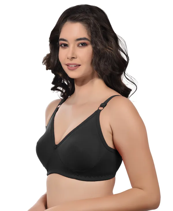 Black_Cotton_Blend_Non_Padded_Bra_For_Women
