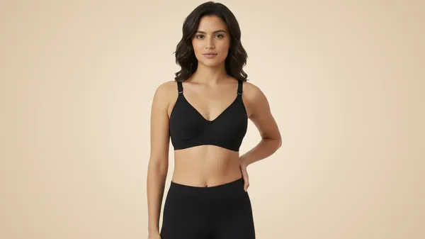 Black_Cotton_Blend_Non_Padded_Bra_For_Women