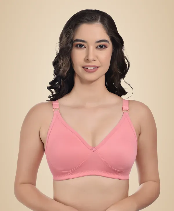 Pink_Cotton_Blend_Non_Padded_Bra_For_Women
