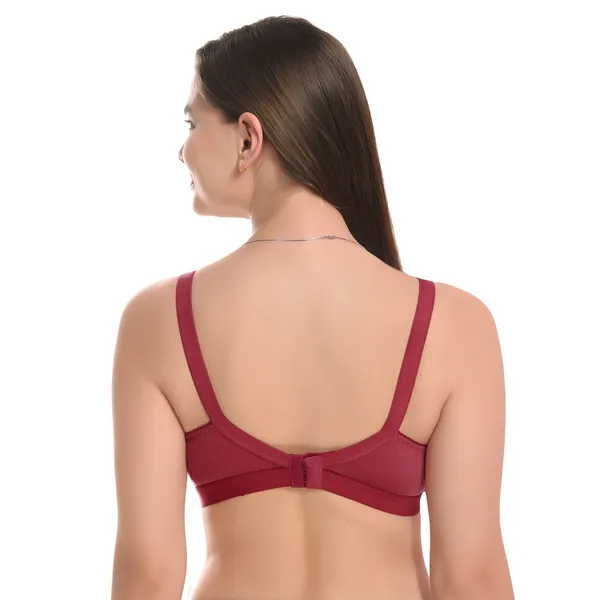 Maroon_Cotton_Blend_Non_Padded_Bra_For_Women