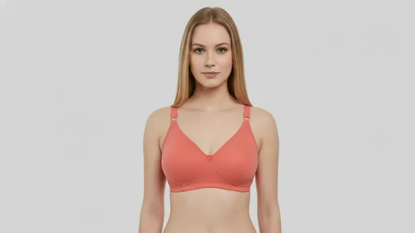 Orange__Cotton_Blend_Non_Padded_Bra_For_Women
