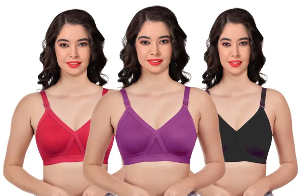 Pack_of_3_Women’s_Non-Padded_Everyday_Bras_|_Comfort_Cotton_Blend