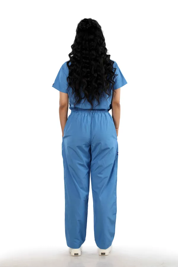 Sky_Blue_5_Pocket_Mandarin_Collar_Scrub_With_Cap_&_Mask_For_Women