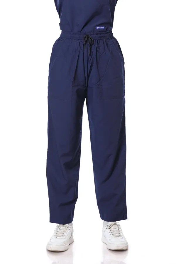 Navy_Blue_5_Pocket_V_Neck_Scrub_With_Cap_&_Mask_For_Women