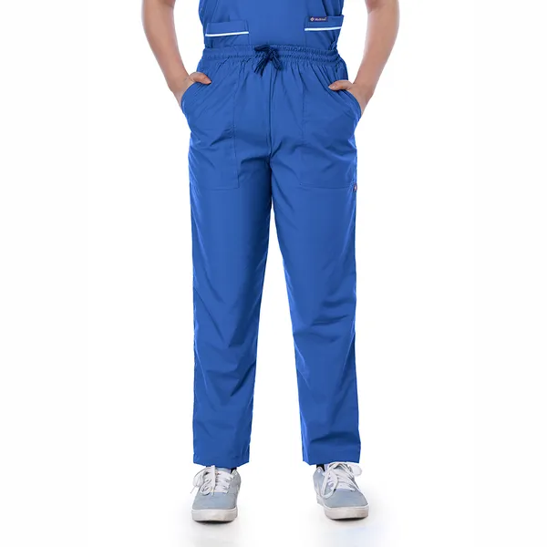 Royal_Blue_5_Pocket_Biofit_Collar_Scrub_With_Cap_&_Mask_For_Women