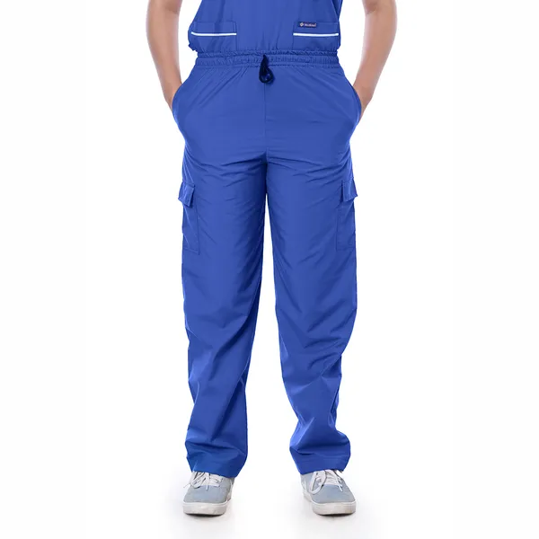 Royal_Blue_5_Pocket_Biofit_Collar_Scrub_With_Cap_&_Mask_For_Women