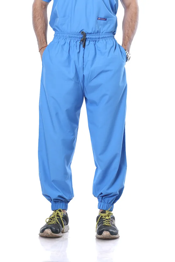Sky_Blue_7_Pocket_V_Neck_Scrub_With_Cap_&_Mask_For_Men