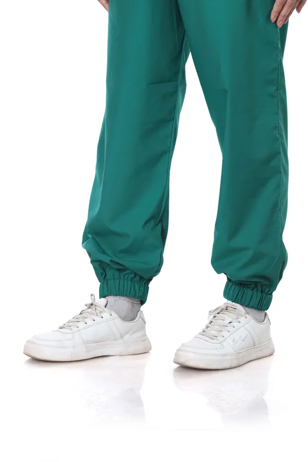 Green_7_Pocket_Mandarin_Collar_Scrub_With_Cap_&_Mask_For_Women