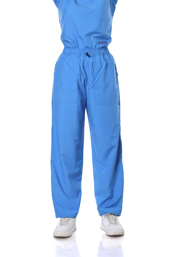 Sky_Blue_9_Pocket_Scrub_V_Neck_With_Cap_&_Mask_For_Women