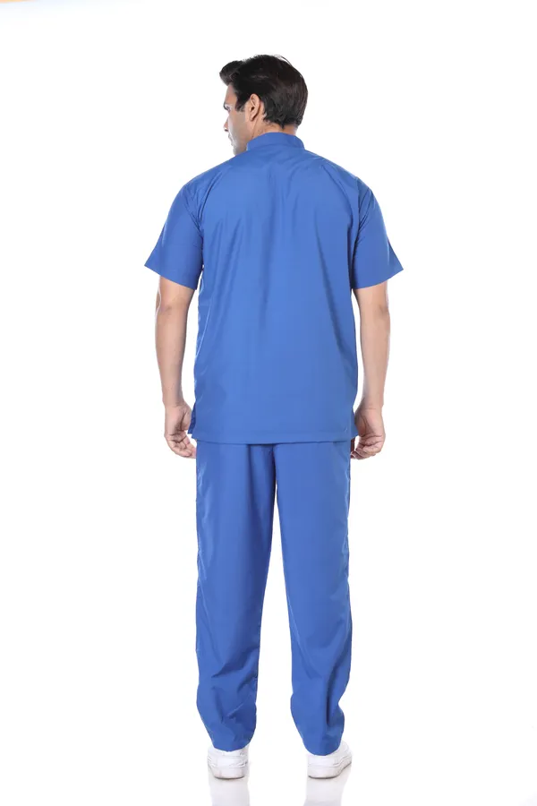 Royal_Blue_5_Pocket_Mandarin_Collar_Scrub_With_Cap_&_Mask_For_Men