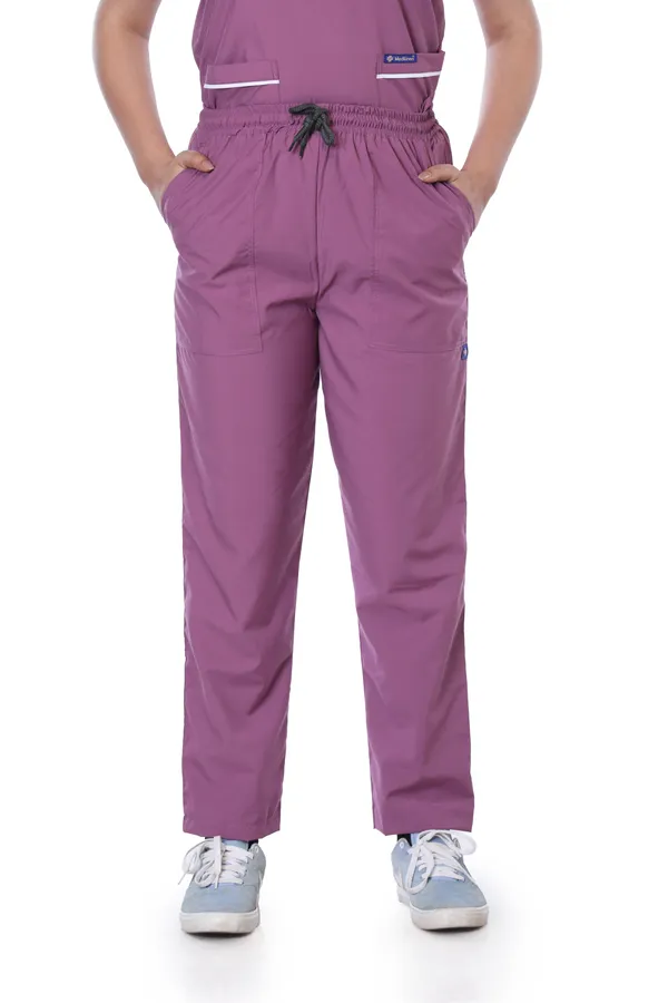 Misty_Pink_5_Pocket_Biofit_Collar_Scrub_With_Cap_&_Mask_For_Women