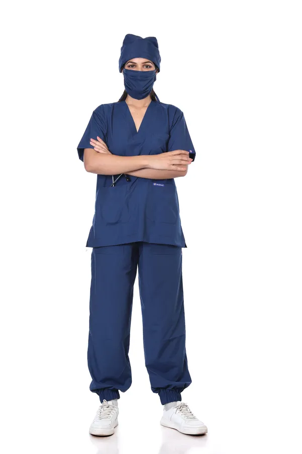 Air_Force_7_Pocket_V_Neck_Scrub_With_Cap_&_Mask_For_Women