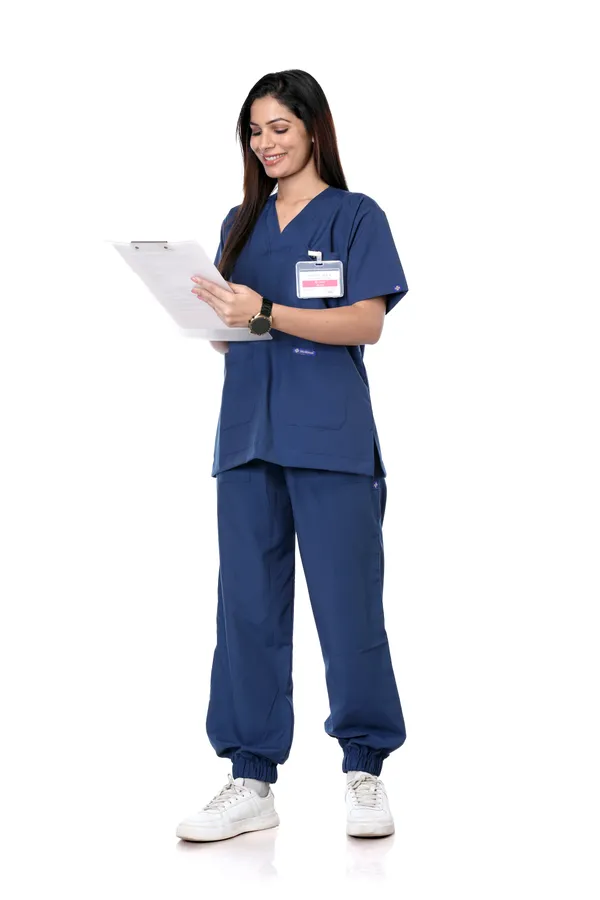 Air_Force_7_Pocket_V_Neck_Scrub_With_Cap_&_Mask_For_Women