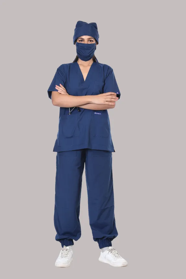 Air_Force_7_Pocket_V_Neck_Scrub_With_Cap_&_Mask_For_Women