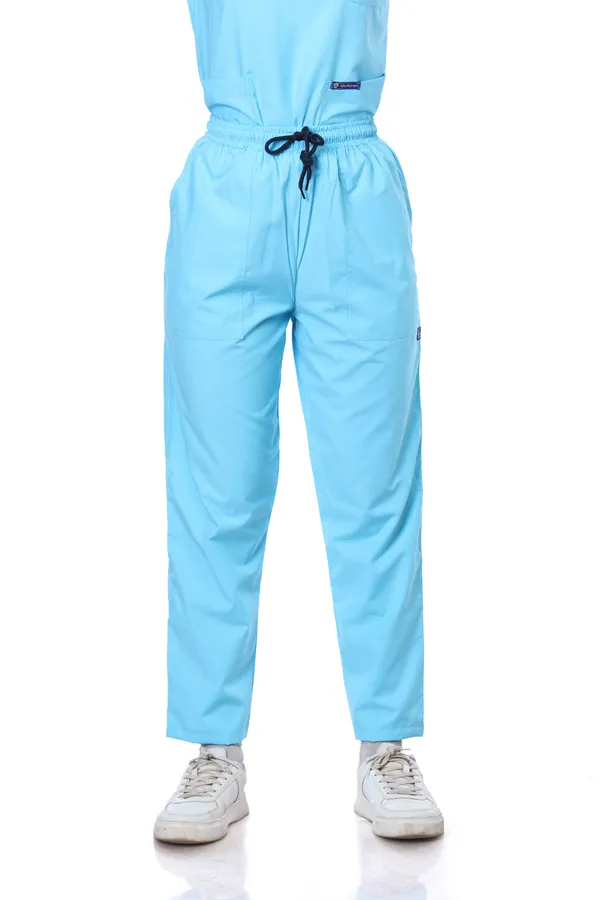 Pastel_Blue_5_Pocket_V_Neck_Scrub_With_Cap_&_Mask_For_Women