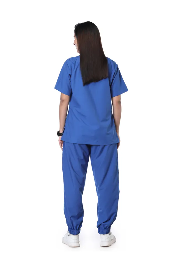 Pastel_Blue_7_Pocket_V_Neck_Scrub_With_Cap_&_Mask_For_Women