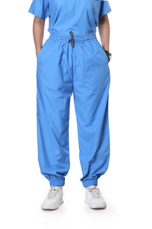 Sky_Blue_7_Pocket_V_Neck_Scrub_With_Cap_&_Mask_For_Women