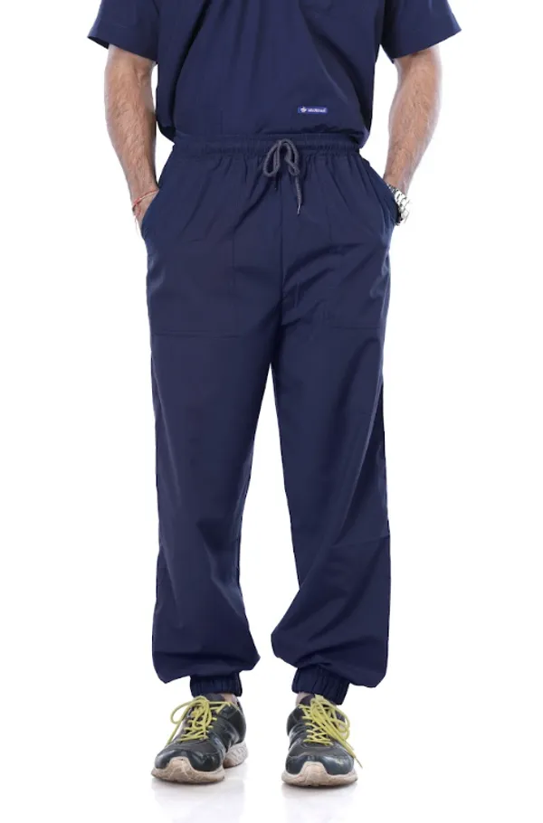 Navy_Blue_7_Pocket_Mandarin_Collar_Scrub_With_Cap_&_Mask_For_Men