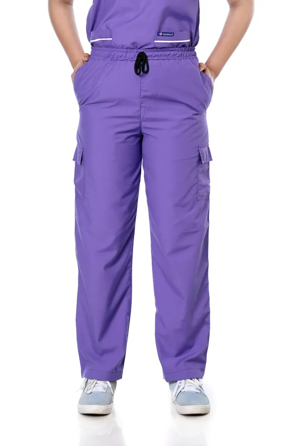 Lavender_9_Pocket_Mandarin_Collar_Scrub_With_Cap_&_Mask_For_Women