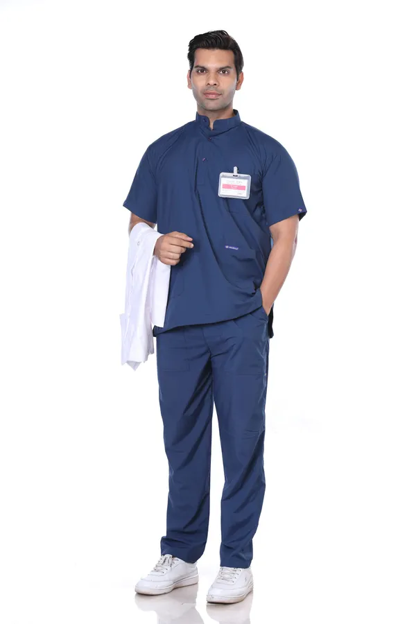 Air_Force_5_Pocket_Mandarin_Collar_Scrub_With_Cap_&_Mask_For_Men