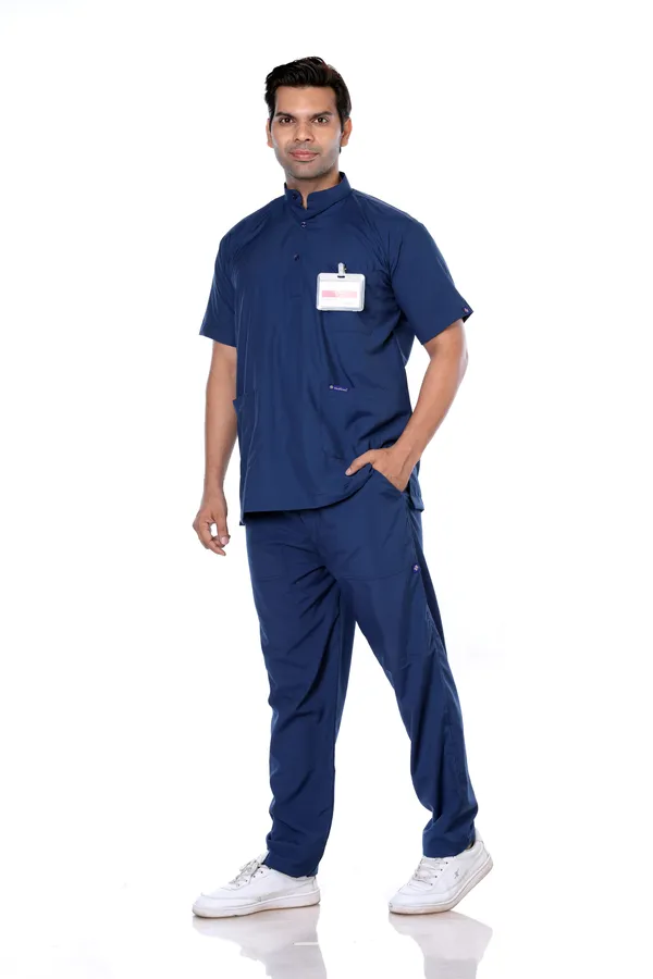 Air_Force_5_Pocket_Mandarin_Collar_Scrub_With_Cap_&_Mask_For_Men