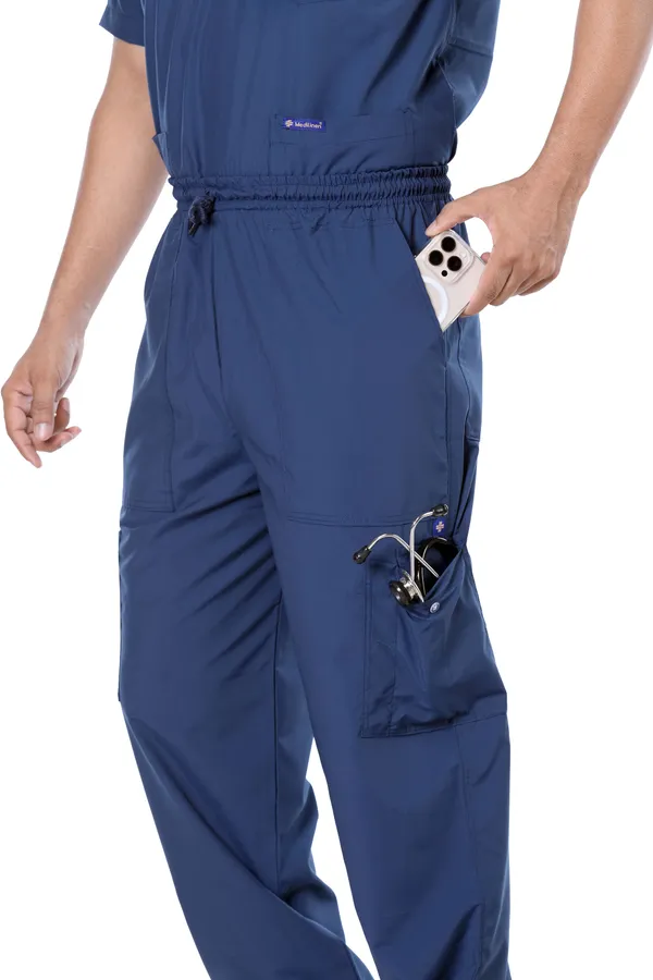 Air_Force_9_Pocket_Scrub_V_Neck_With_Cap_&_Mask_For_Men