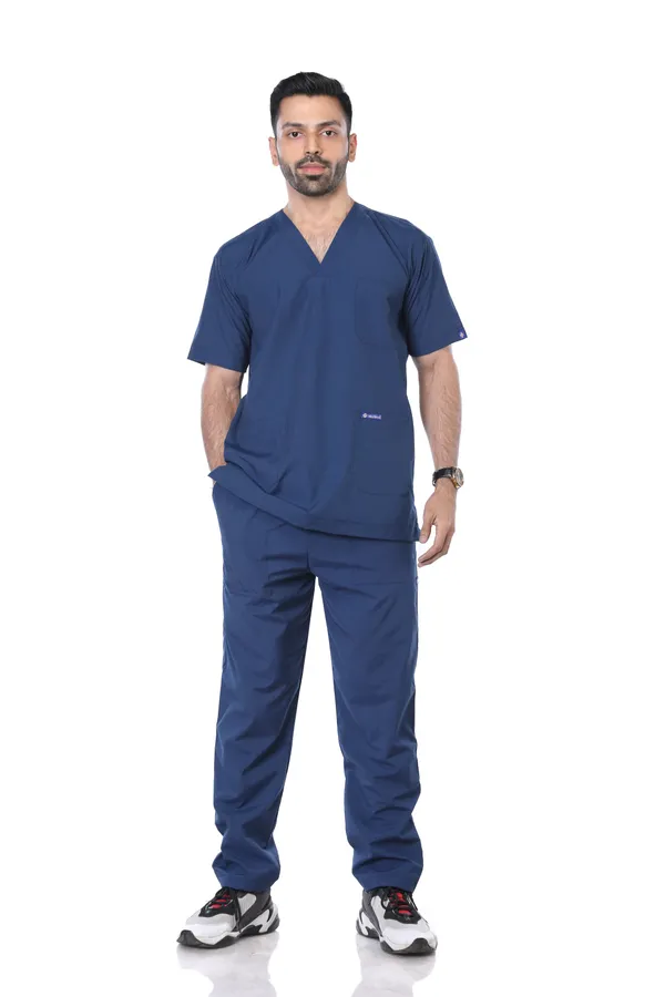 Air_Force_9_Pocket_Scrub_V_Neck_With_Cap_&_Mask_For_Men