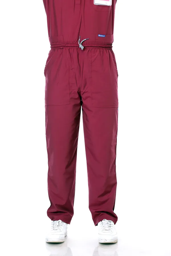 Maroon_5_Pocket_Mandarin_Collar_Scrub_With_Cap_&_Mask_For_Men