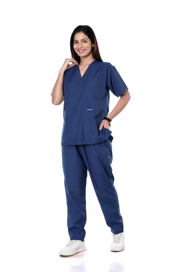 Air_Force_9_Pocket_Scrub_V_Neck_With_Cap_&_Mask_For_Women