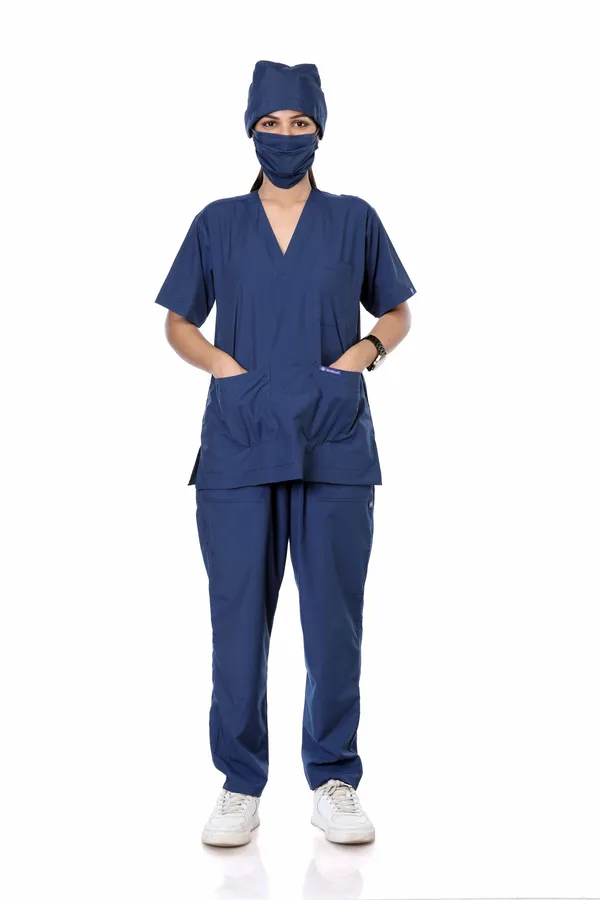 Air_Force_9_Pocket_Scrub_V_Neck_With_Cap_&_Mask_For_Women