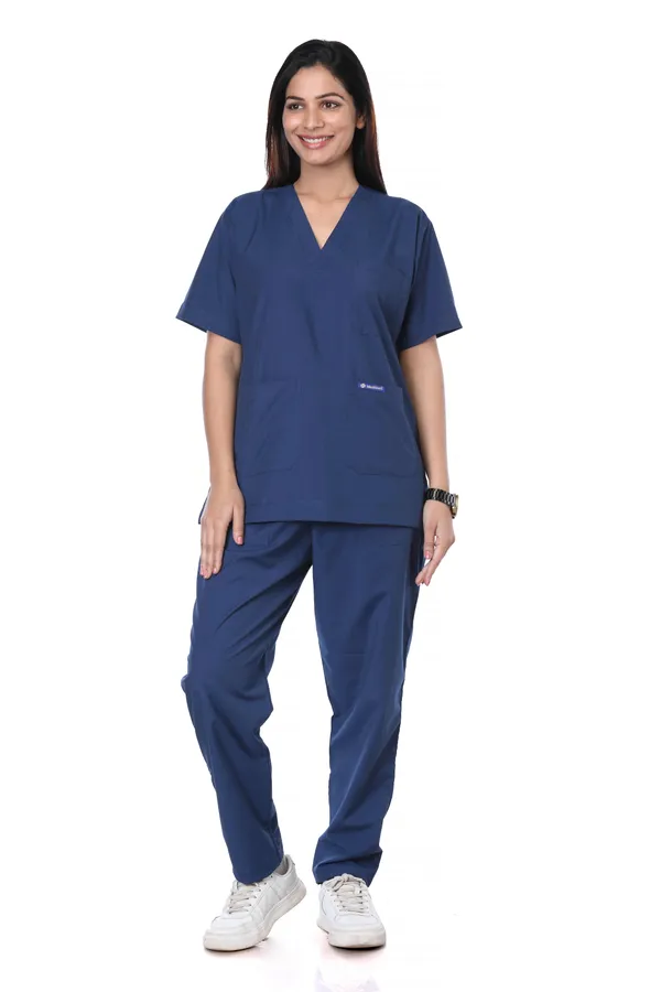 Air_Force_9_Pocket_Scrub_V_Neck_With_Cap_&_Mask_For_Women
