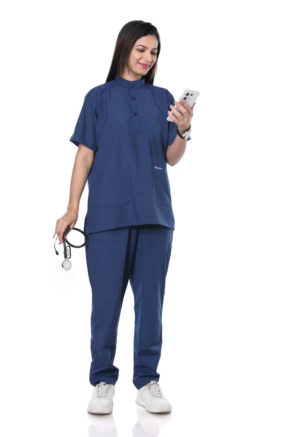 Air_Force_5_Pocket_Mandarin_Collar_Scrub_With_Cap_&_Mask_For_Women