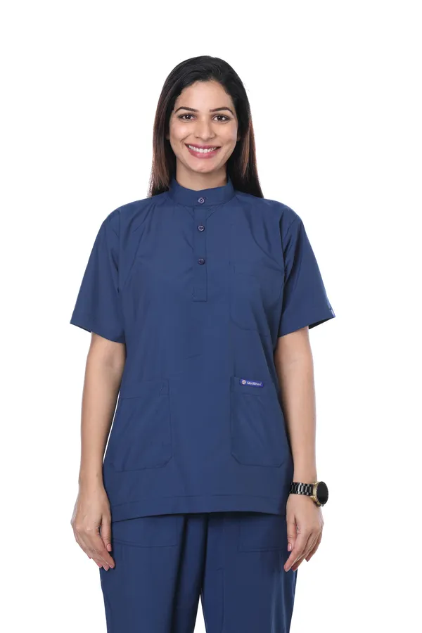 Air_Force_5_Pocket_Mandarin_Collar_Scrub_With_Cap_&_Mask_For_Women