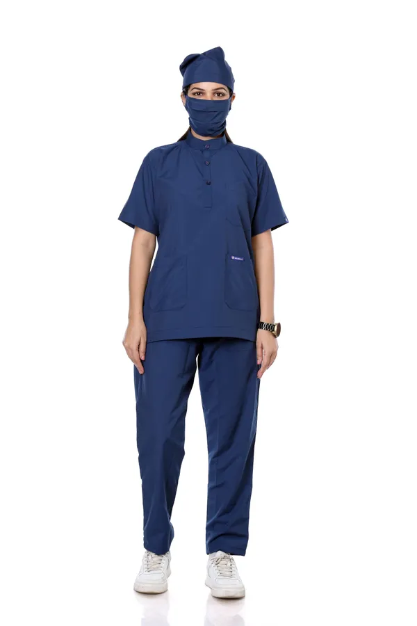 Air_Force_5_Pocket_Mandarin_Collar_Scrub_With_Cap_&_Mask_For_Women