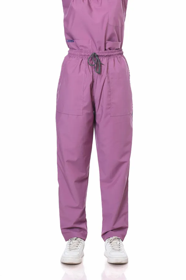 Misty_Pink_9_Pocket_Scrub_V_Neck_With_Cap_&_Mask_For_Women