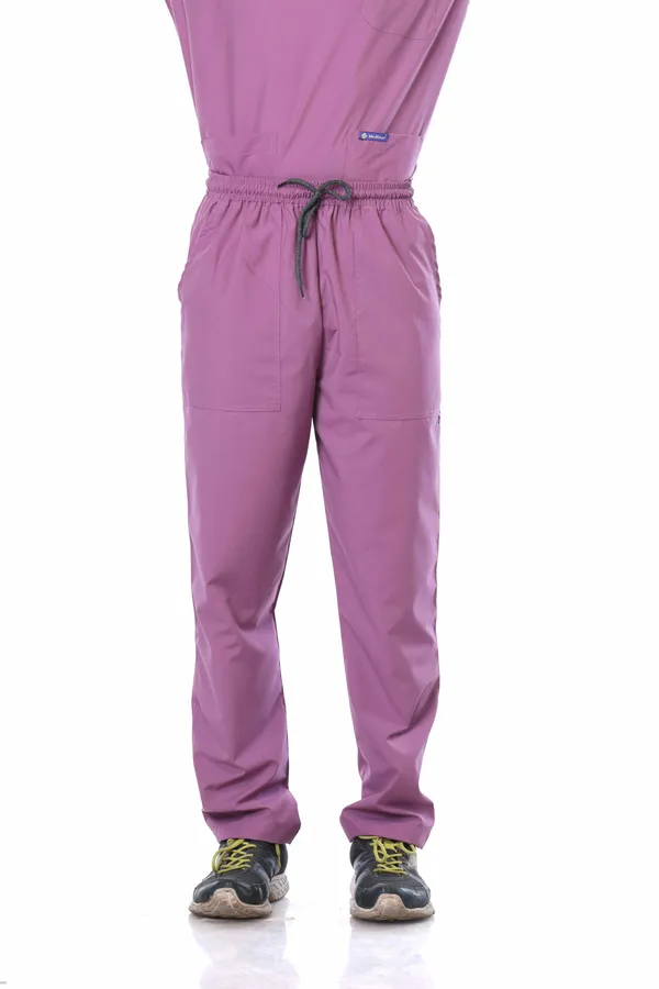 Misty_Pink_5_Pocket_V_Neck_Scrub_With_Cap_&_Mask_For_Men