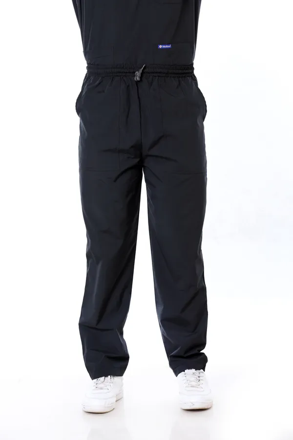 Black_5_Pocket_Mandarin_Collar_Scrub_With_Cap_&_Mask_For_Men