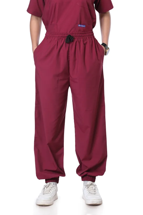Maroon_7_Pocket_V_Neck_Scrub_With_Cap_&_Mask_For_Women