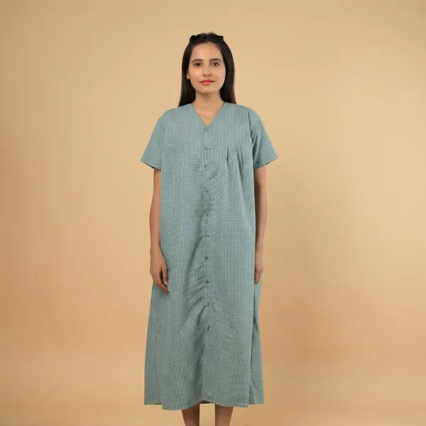 Green_Checks_Ladies_Patient_Dress