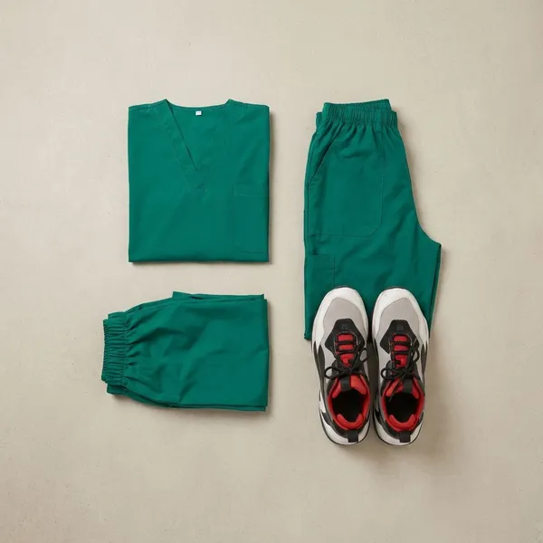 Green_7_Pocket_V_Neck_Scrub_With_Cap_&_Mask_For_Men