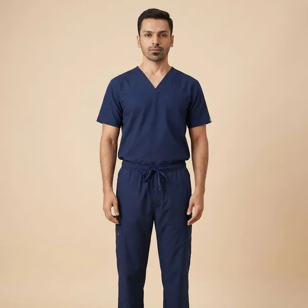 Air_Force_9_Pocket_Scrub_V_Neck_With_Cap_&_Mask_For_Men