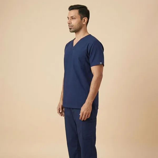 Air_Force_9_Pocket_Scrub_V_Neck_With_Cap_&_Mask_For_Men