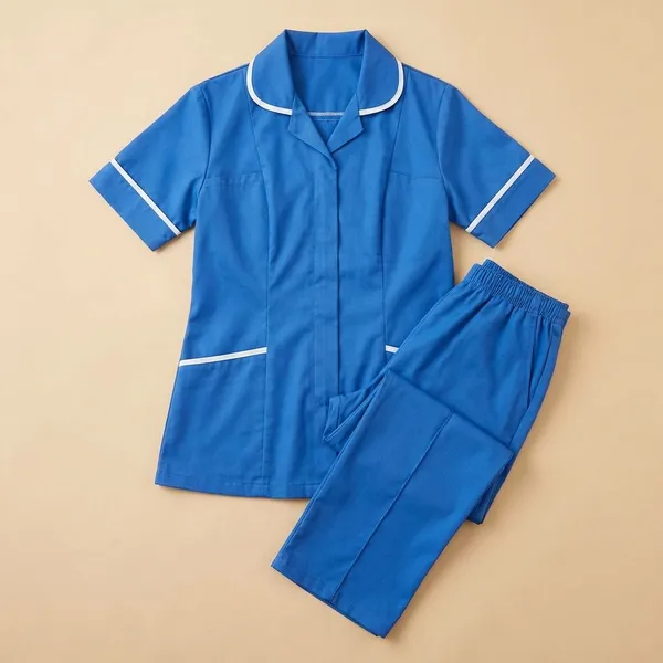 Sky_Blue_9_Pocket_Biofit_Collar_Scrub_With_Cap_&_Mask_For_Women