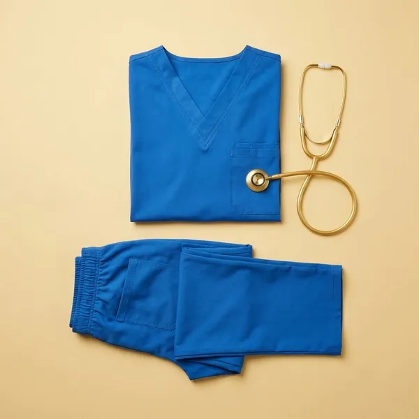 Sky_Blue_9_Pocket_Scrub_V_Neck_With_Cap_&_Mask_For_Women