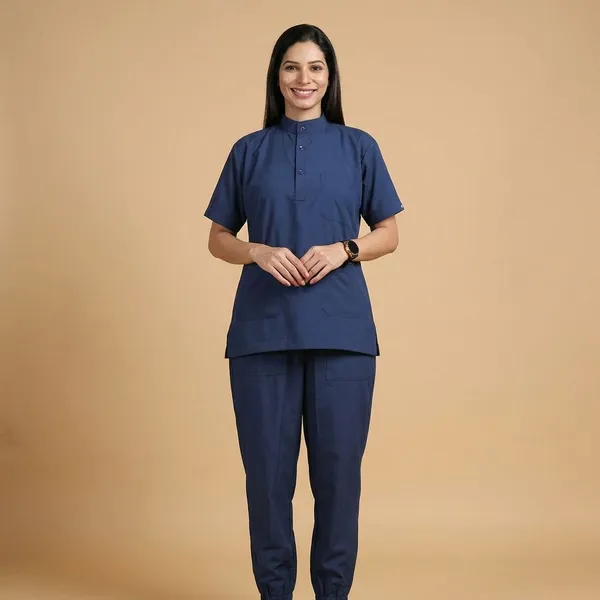 Air_Force_7_Pocket_Mandarin_Collar_Scrub_With_Cap_&_Mask_For_Women
